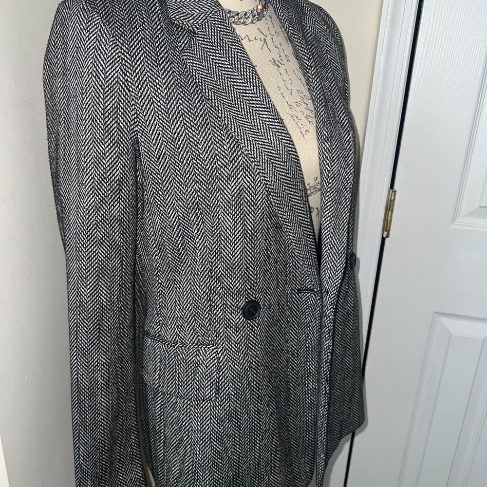 H&M Herringbone Patterned Double-Breasted Blazer - image 5